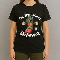 On My Wurst Behavior Funny Bratwurst Oktoberfest T-Shirt