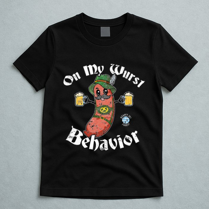 On My Wurst Behavior Funny Bratwurst Oktoberfest T-Shirt