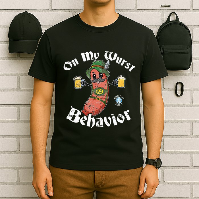 On My Wurst Behavior Funny Bratwurst Oktoberfest T-Shirt