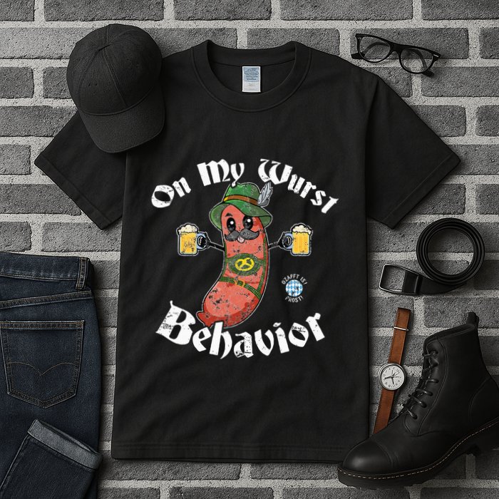 On My Wurst Behavior Funny Bratwurst Oktoberfest Tall T-Shirt