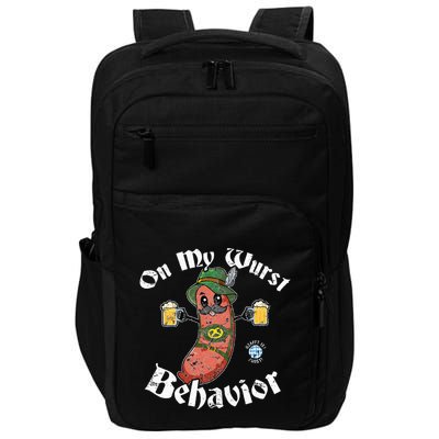 On My Wurst Behavior Funny Bratwurst Oktoberfest Impact Tech Backpack