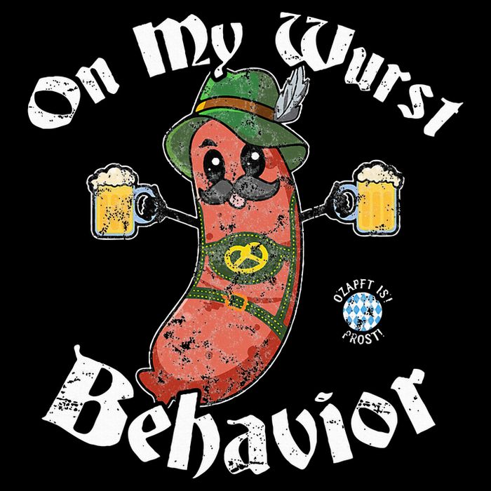 On My Wurst Behavior Funny Bratwurst Oktoberfest Bucket Hat