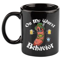 On My Wurst Behavior Funny Bratwurst Oktoberfest 11oz C Handle Ceramic Mug