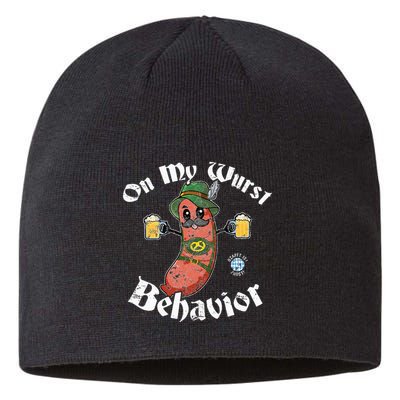 On My Wurst Behavior Funny Bratwurst Oktoberfest Sustainable Beanie