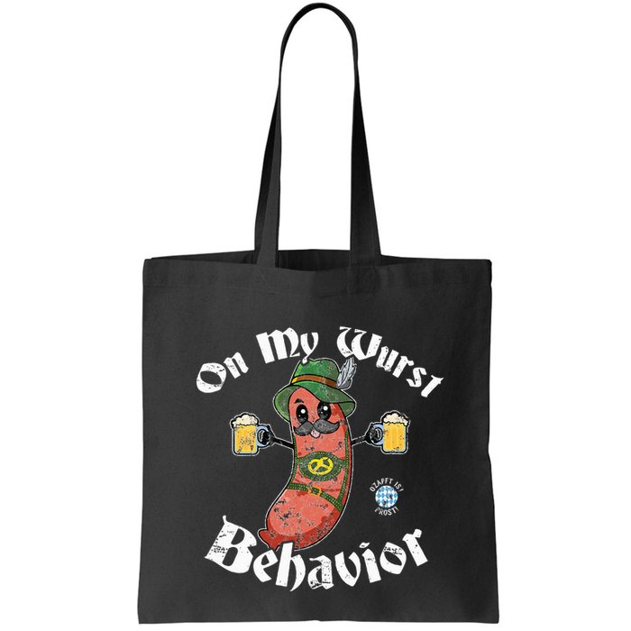 On My Wurst Behavior Funny Bratwurst Oktoberfest Bag