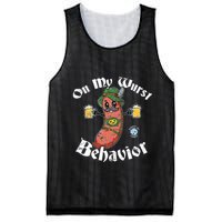 On My Wurst Behavior Funny Bratwurst Oktoberfest Mesh Reversible Basketball Jersey Tank