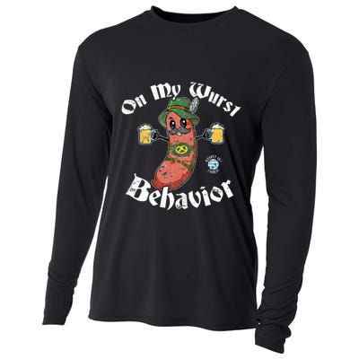 On My Wurst Behavior Funny Bratwurst Oktoberfest Cooling Performance Long Sleeve Crew