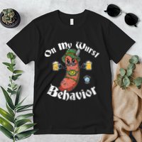 On My Wurst Behavior Funny Bratwurst Oktoberfest Premium T-Shirt