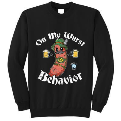 On My Wurst Behavior Funny Bratwurst Oktoberfest Tall Sweatshirt
