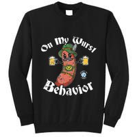 On My Wurst Behavior Funny Bratwurst Oktoberfest Tall Sweatshirt