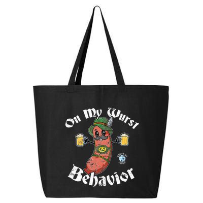 On My Wurst Behavior Funny Bratwurst Oktoberfest 25L Jumbo Tote