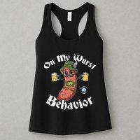 On My Wurst Behavior Funny Bratwurst Oktoberfest Womens Tank Top