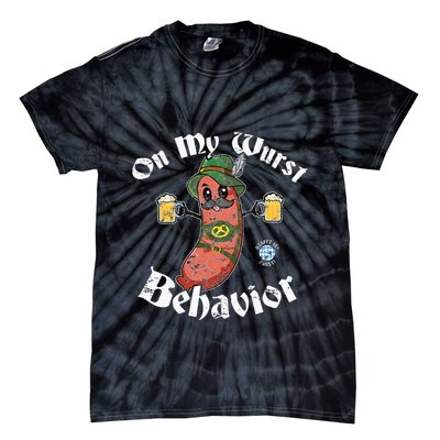 On My Wurst Behavior Funny Bratwurst Oktoberfest Tie-Dye T-Shirt