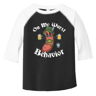 On My Wurst Behavior Funny Bratwurst Oktoberfest Toddler Fine Jersey T-Shirt