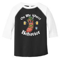 On My Wurst Behavior Funny Bratwurst Oktoberfest Toddler Fine Jersey T-Shirt