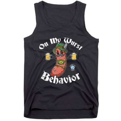 On My Wurst Behavior Funny Bratwurst Oktoberfest Tank Top