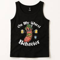 On My Wurst Behavior Funny Bratwurst Oktoberfest Tank Top