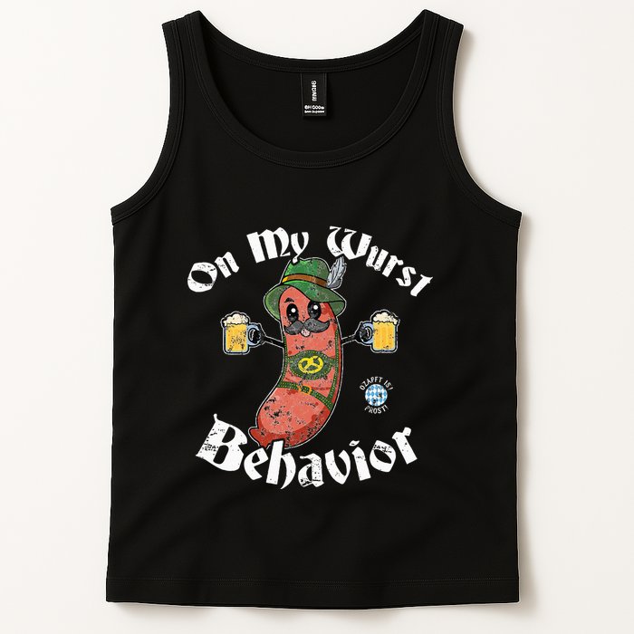 On My Wurst Behavior Funny Bratwurst Oktoberfest Tank Top
