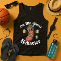On My Wurst Behavior Funny Bratwurst Oktoberfest Tank Top