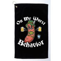 On My Wurst Behavior Funny Bratwurst Oktoberfest Golf Towel