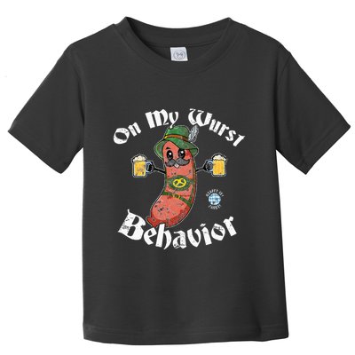 On My Wurst Behavior Funny Bratwurst Oktoberfest Toddler T-Shirt