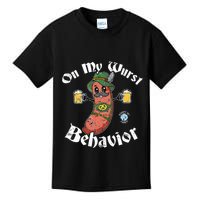 On My Wurst Behavior Funny Bratwurst Oktoberfest Kids T-Shirt