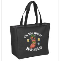 On My Wurst Behavior Funny Bratwurst Oktoberfest Zip Tote Bag