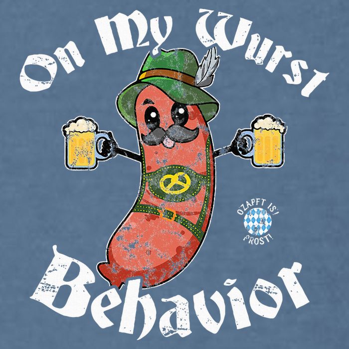 On My Wurst Behavior Funny Bratwurst Oktoberfest Garment-Dyed Sweatshirt