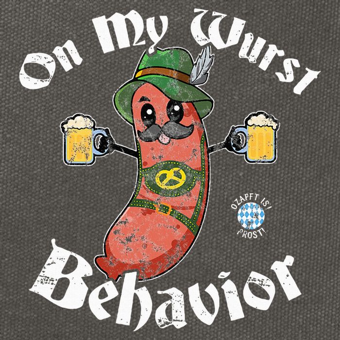 On My Wurst Behavior Funny Bratwurst Oktoberfest Cotton Canvas Backpack