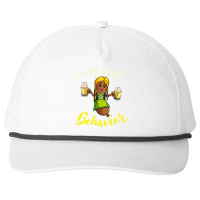 On My Wurst Behavior Funny Bratwurst German Oktoberfest Snapback Five-Panel Rope Hat