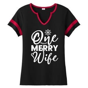 One Merry Wife Christmas Gift Ladies Halftime Notch Neck Tee