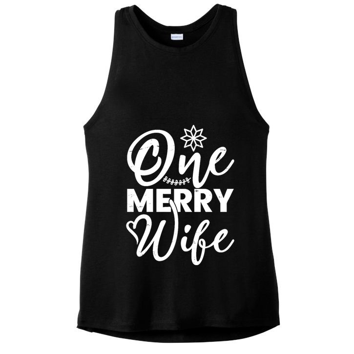 One Merry Wife Christmas Gift Ladies PosiCharge Tri-Blend Wicking Tank