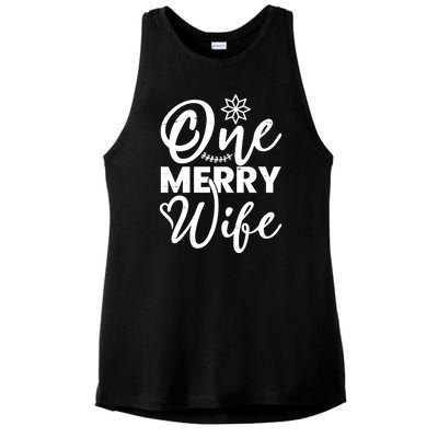 One Merry Wife Christmas Gift Ladies PosiCharge Tri-Blend Wicking Tank