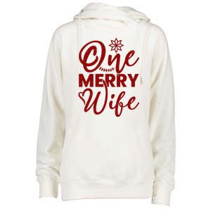 One Merry Wife Christmas Gift Womens Funnel Neck Pullover Hood