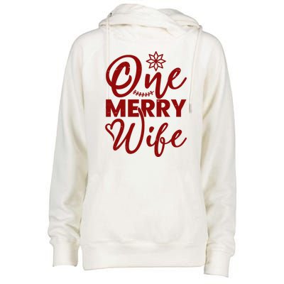 One Merry Wife Christmas Gift Womens Funnel Neck Pullover Hood