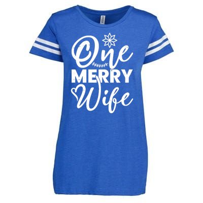 One Merry Wife Christmas Gift Enza Ladies Jersey Football T-Shirt