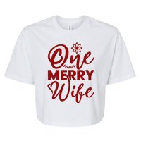 One Merry Wife Christmas Gift Bella+Canvas Jersey Crop Tee