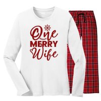 One Merry Wife Christmas Gift Women's Long Sleeve Flannel Pajama Set 