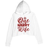 One Merry Wife Christmas Gift Crop Fleece Hoodie