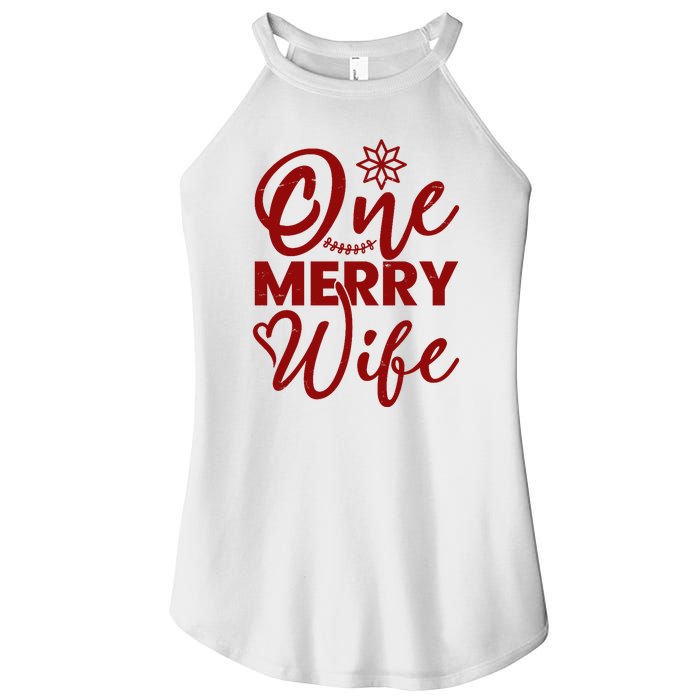 One Merry Wife Christmas Gift Women's Perfect Tri Rocker Tank