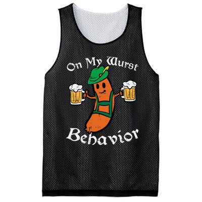 On My Wurst Behavior  Oktoberfest Beer Festival Mesh Reversible Basketball Jersey Tank