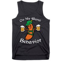 On My Wurst Behavior  Oktoberfest Beer Festival Tank Top