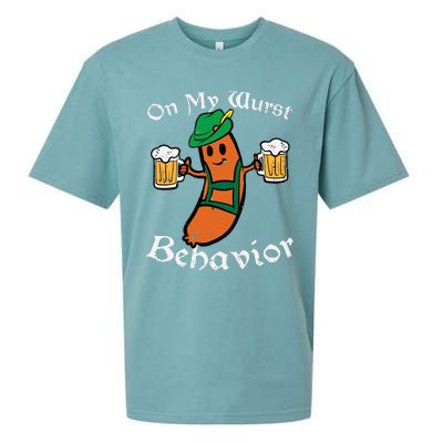 On My Wurst Behavior  Oktoberfest Beer Festival Sueded Cloud Jersey T-Shirt