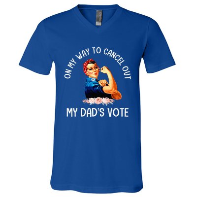 On My Way To Cancel Out My DadS Vote Mom V-Neck T-Shirt