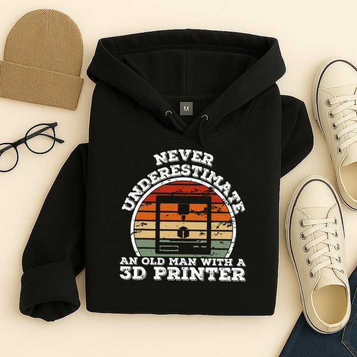 Old Man With A 3d Printer Funny 3d Printing Hoodie