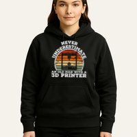 Old Man With A 3d Printer Funny 3d Printing Hoodie