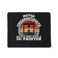 Old Man With A 3d Printer Funny 3d Printing Mousepad