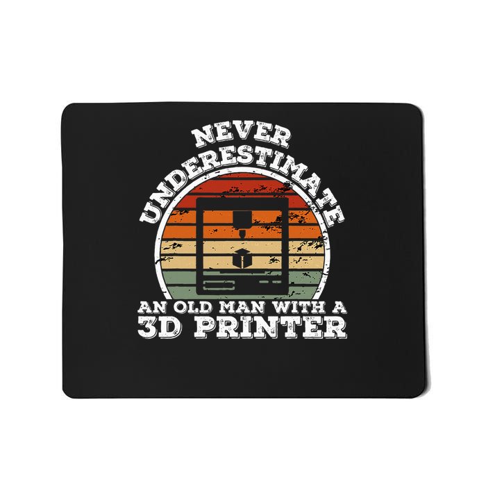 Old Man With A 3d Printer Funny 3d Printing Mousepad