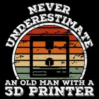 Old Man With A 3d Printer Funny 3d Printing Mousepad