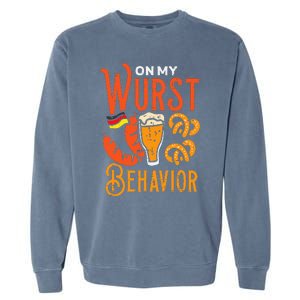 On My Wurst Behavior Funny Bavarian Oktoberfest Garment-Dyed Sweatshirt